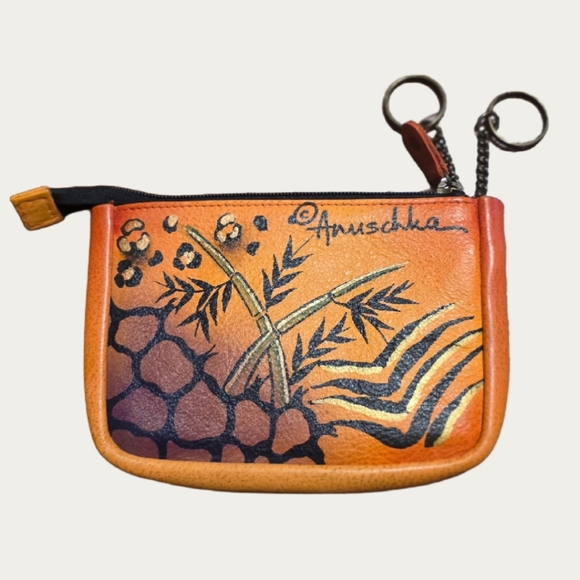 Anuschka Accessories - Anuschka Artistic Orange Key Holder Pouch EUC